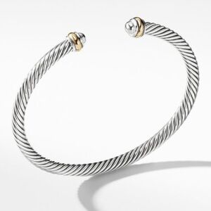 David Yurman Classic Cable Bracelet in Sterling Silver with 18K Yellow Gold, 4mm